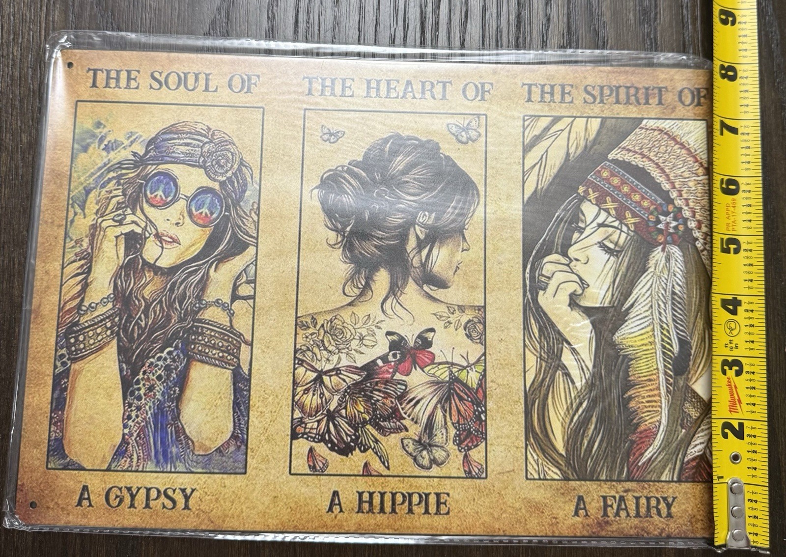 Tin Metal Display Sign The Soul The Heart And The Spirit Of A Gypsy Fairy Hippie
