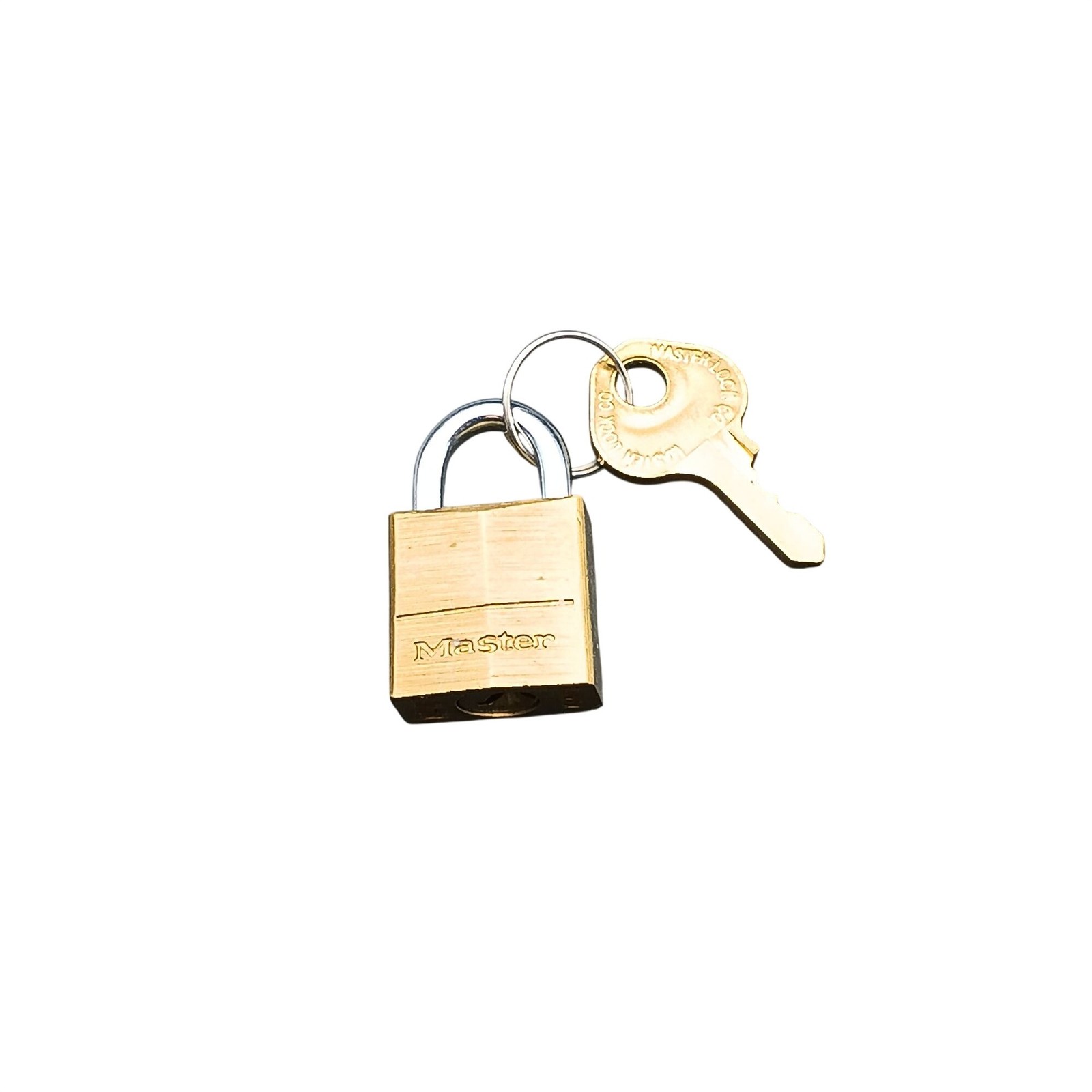 Master Lock Solid Brass Padlock With Key - Durable Security For Travel & Storage