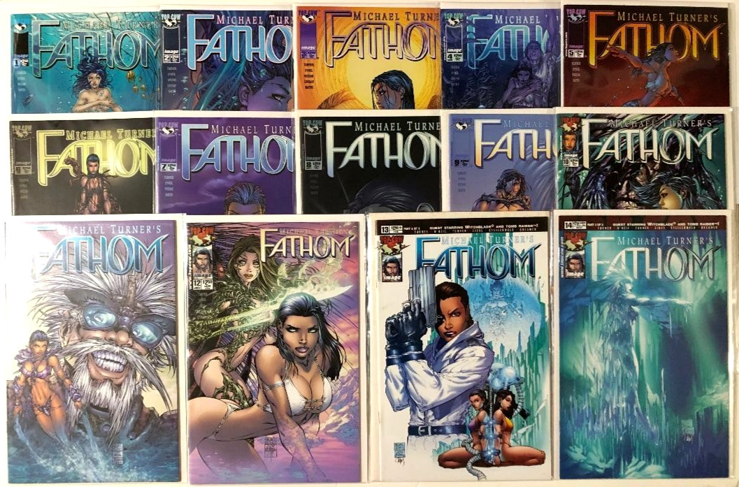 FATHOM (1998) #1-14 COMPLETE SET LOT FULL RUN MICHAEL TURNER TOMB RAIDER IMAGE
