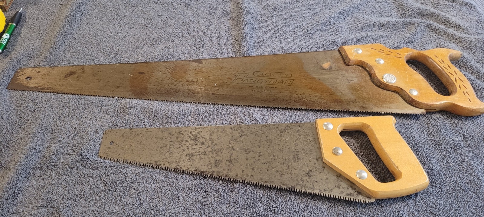 Vintage Stanley Handyman Saw Model 1526 + 1 Unbranded 15\ Vintage Stanley Handyman Saw Model 1526 + 1 Unbranded 15\