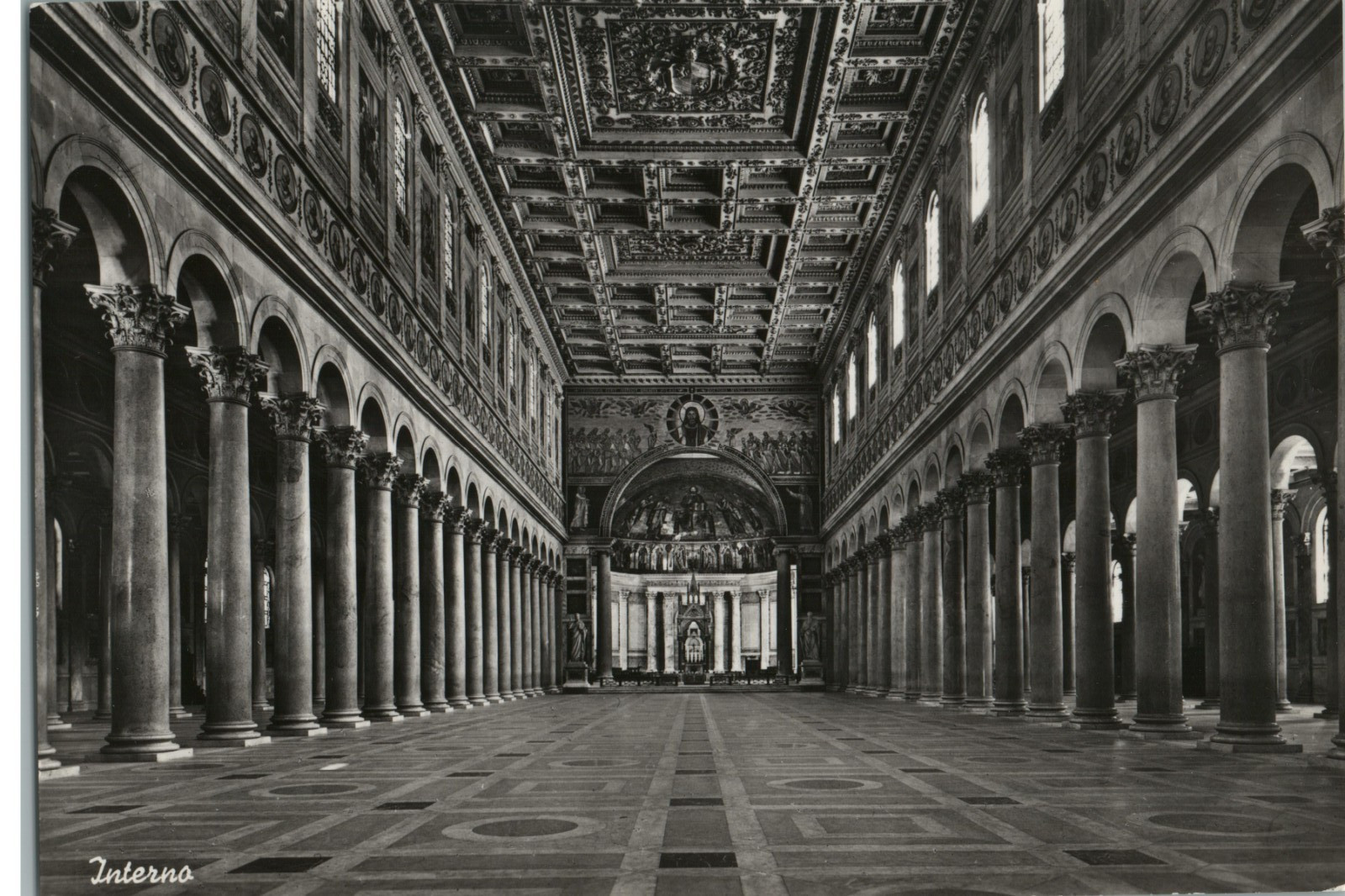 Rome Italy Basilica di San Paolo Interior Enrico Verdesi RPPC 4x6 Postcard