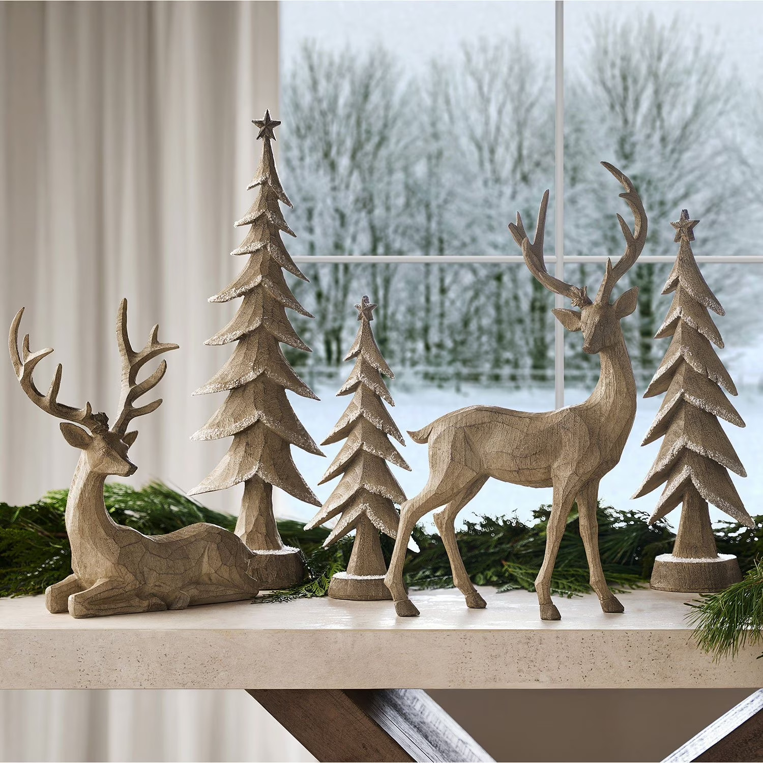 Member\'s Mark Deer and Tree Décor, Set of 5