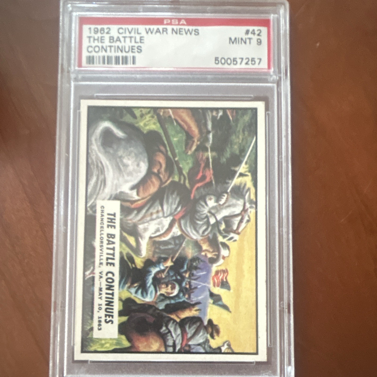 Topps 1962 Civil War News #42 The Battle Continues PSA 9 Non-Sport Card