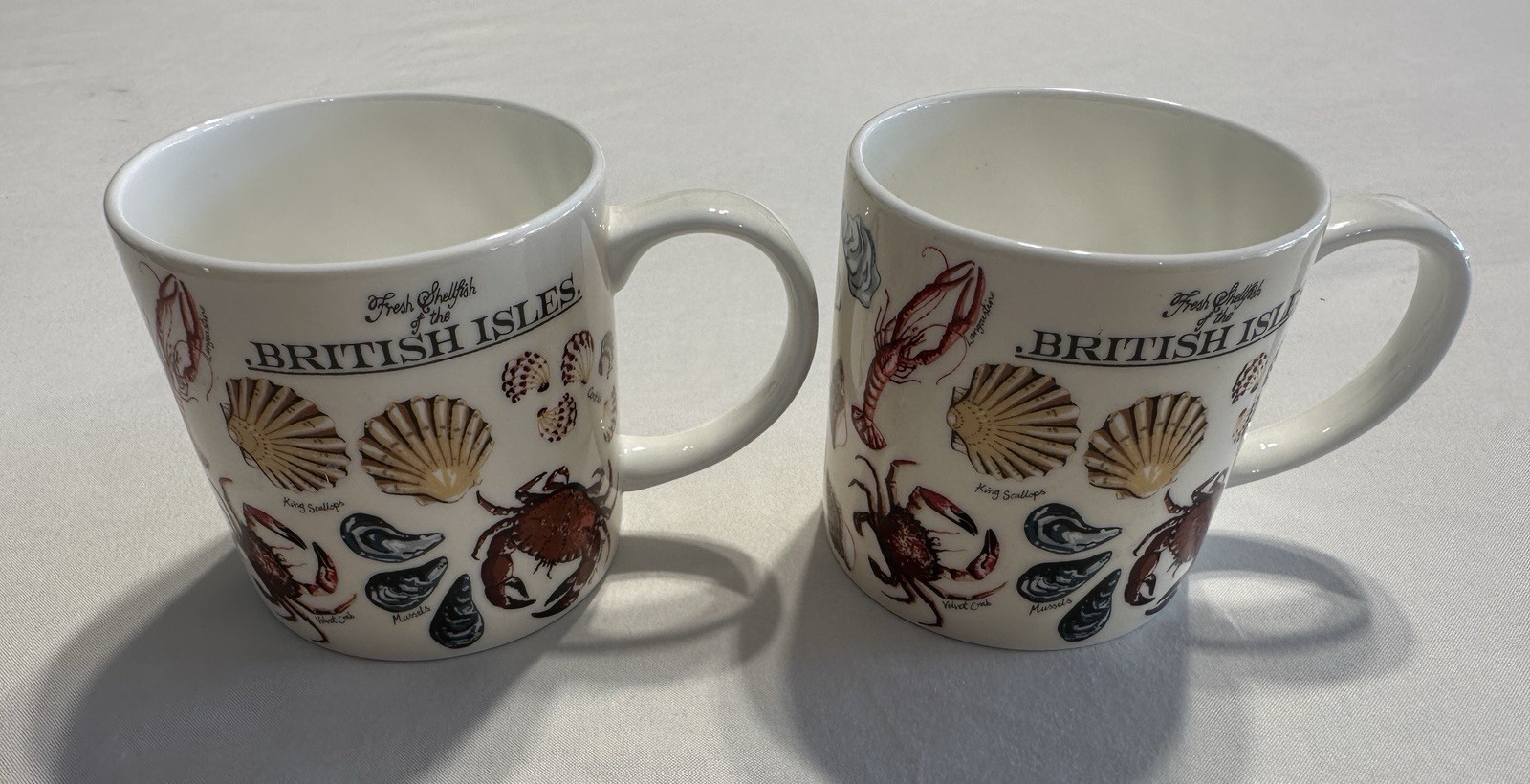 Ulster Weavers Kelly Hall Fresh Shellfish British Isles Mugs Set of 2 Straight S