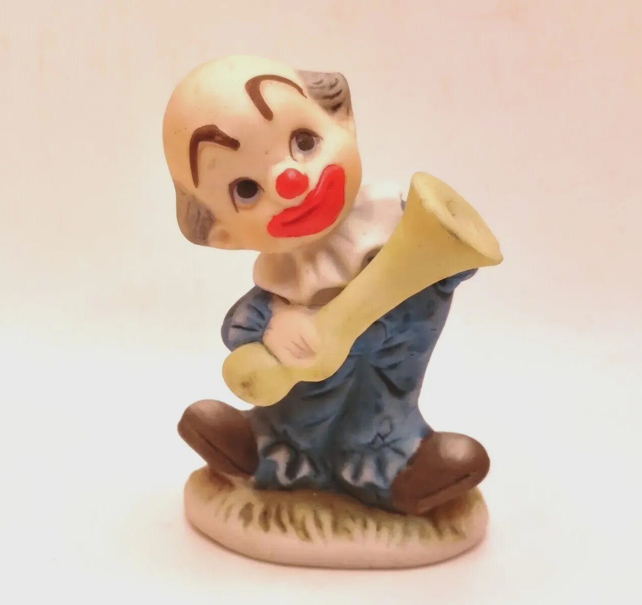 Vintage Enesco Circus Clown Figurine Clown With Horn 2.75\ Vintage Enesco Circus Clown Figurine Clown With Horn 2.75\