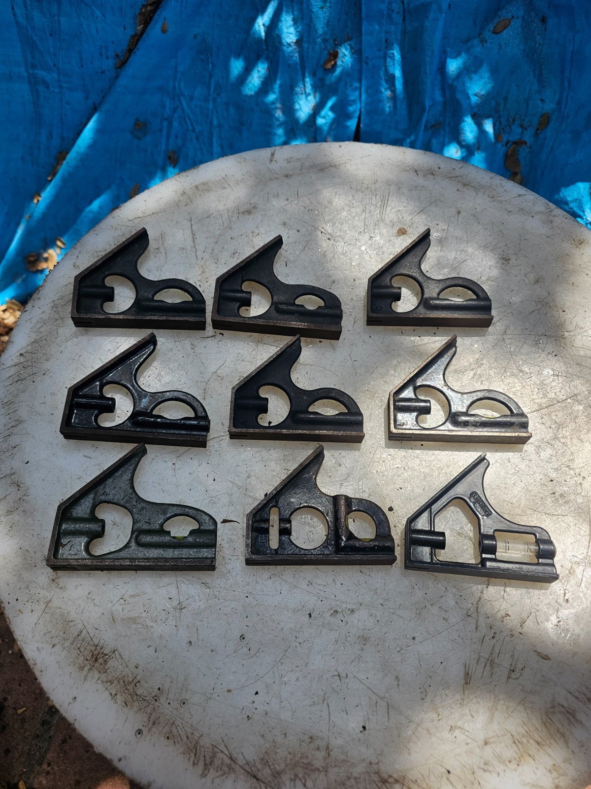 9 Pieces Square Head Cast Iron Combination Square -SEE THE DESCRIPTION, PICTURES