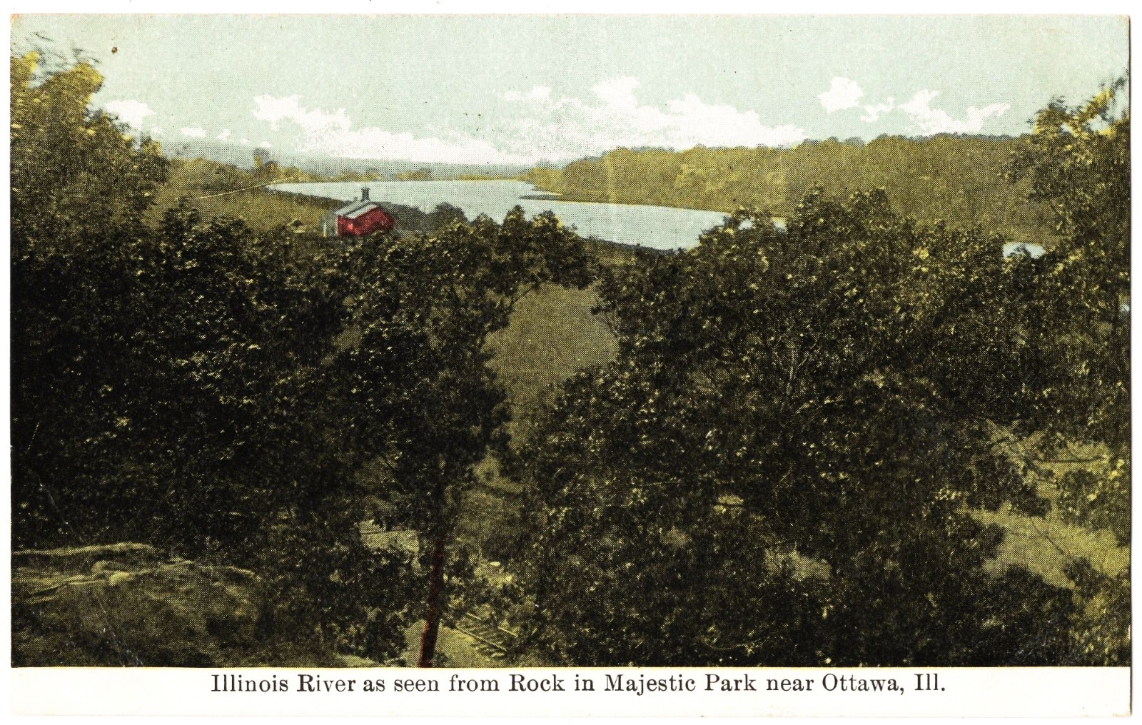 near Ottawa IL - Illinois River a Seen From Rock In Majesti Park m. 1910 pc