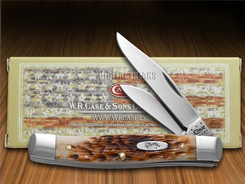 Case xx Knife Texas Jack Jigged Amber Bone Handle CS Steel Pocket Knives 00077