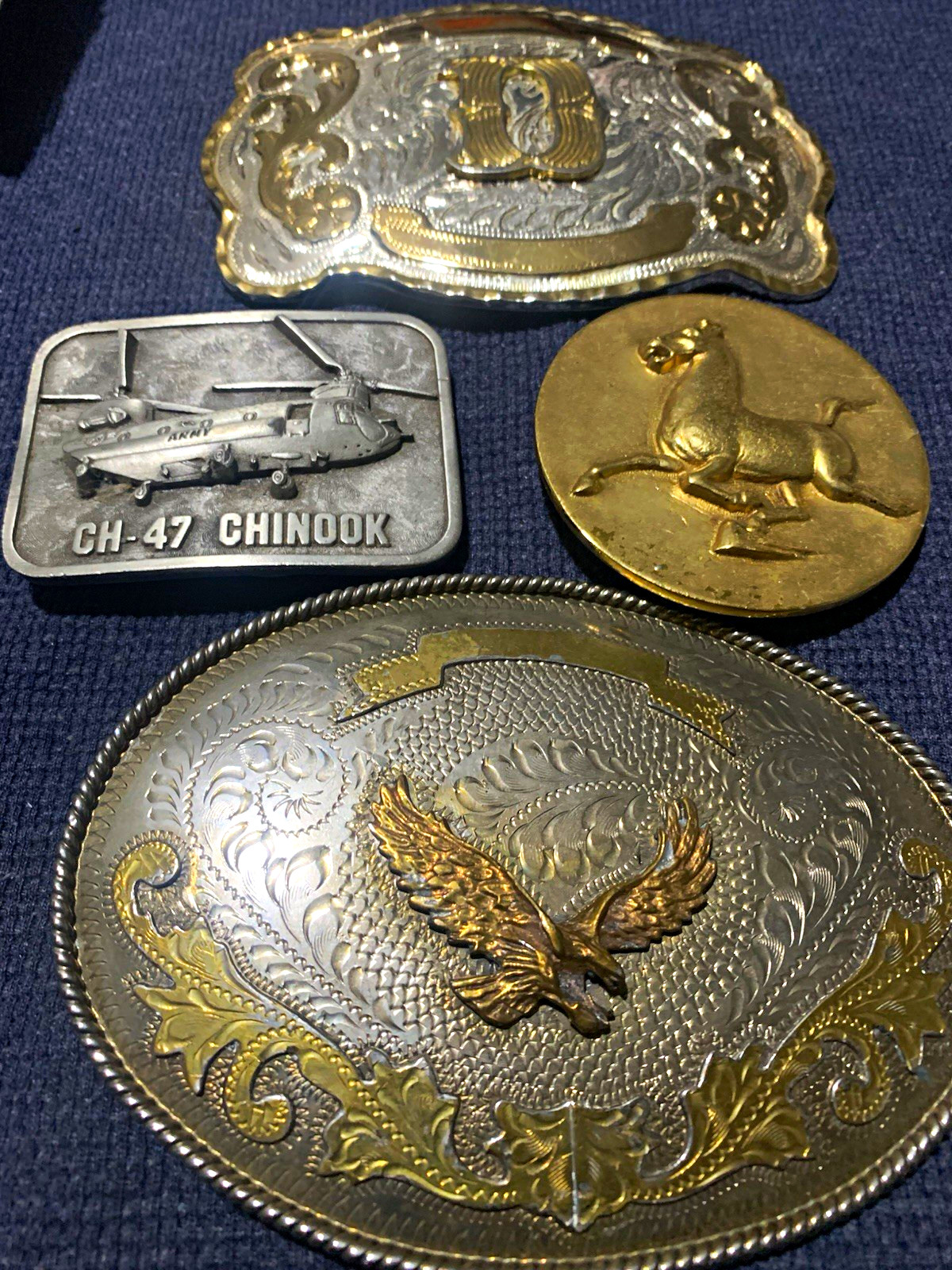 Assorted Vintage Belt Buckles 4 Count