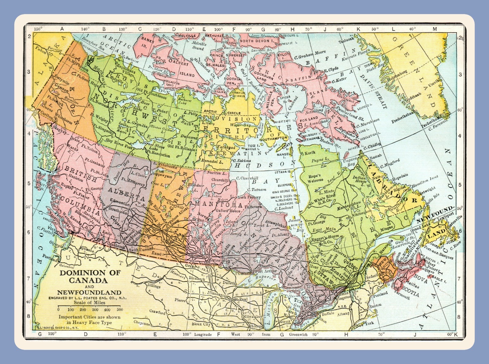 Map of CANADA from 1938 - 5 x 7 inch Photo Print