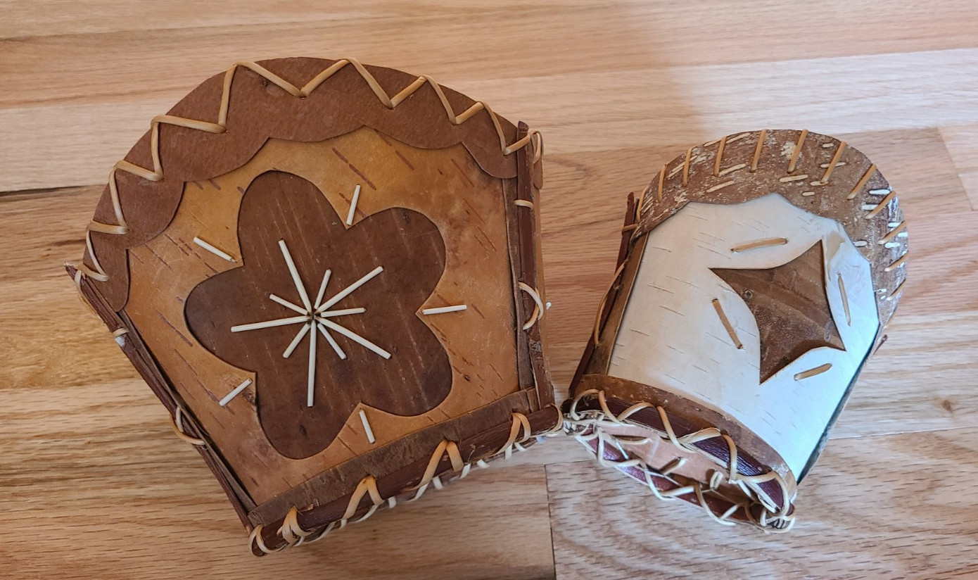 NATIVE ALASKAN HANDMADE BIRCH BARK BASKETS