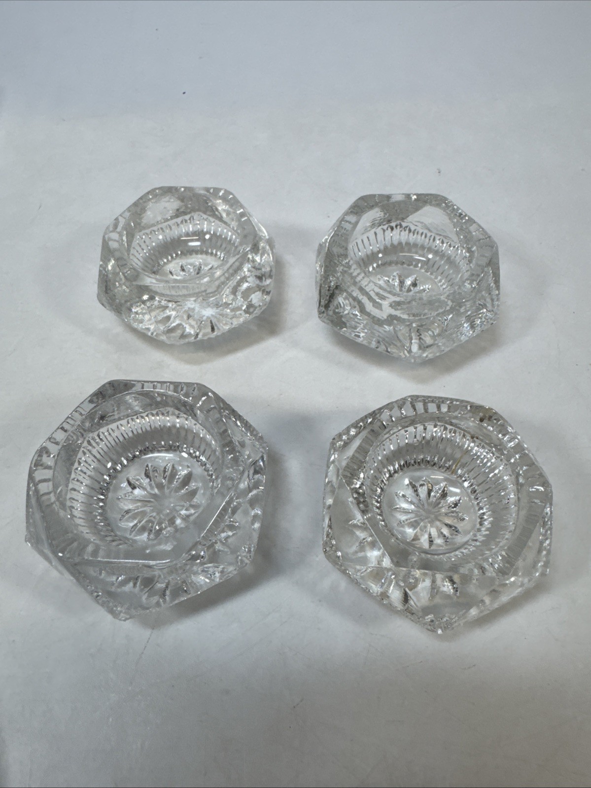 Glass Crystal Open Salts Set of 4 1.5