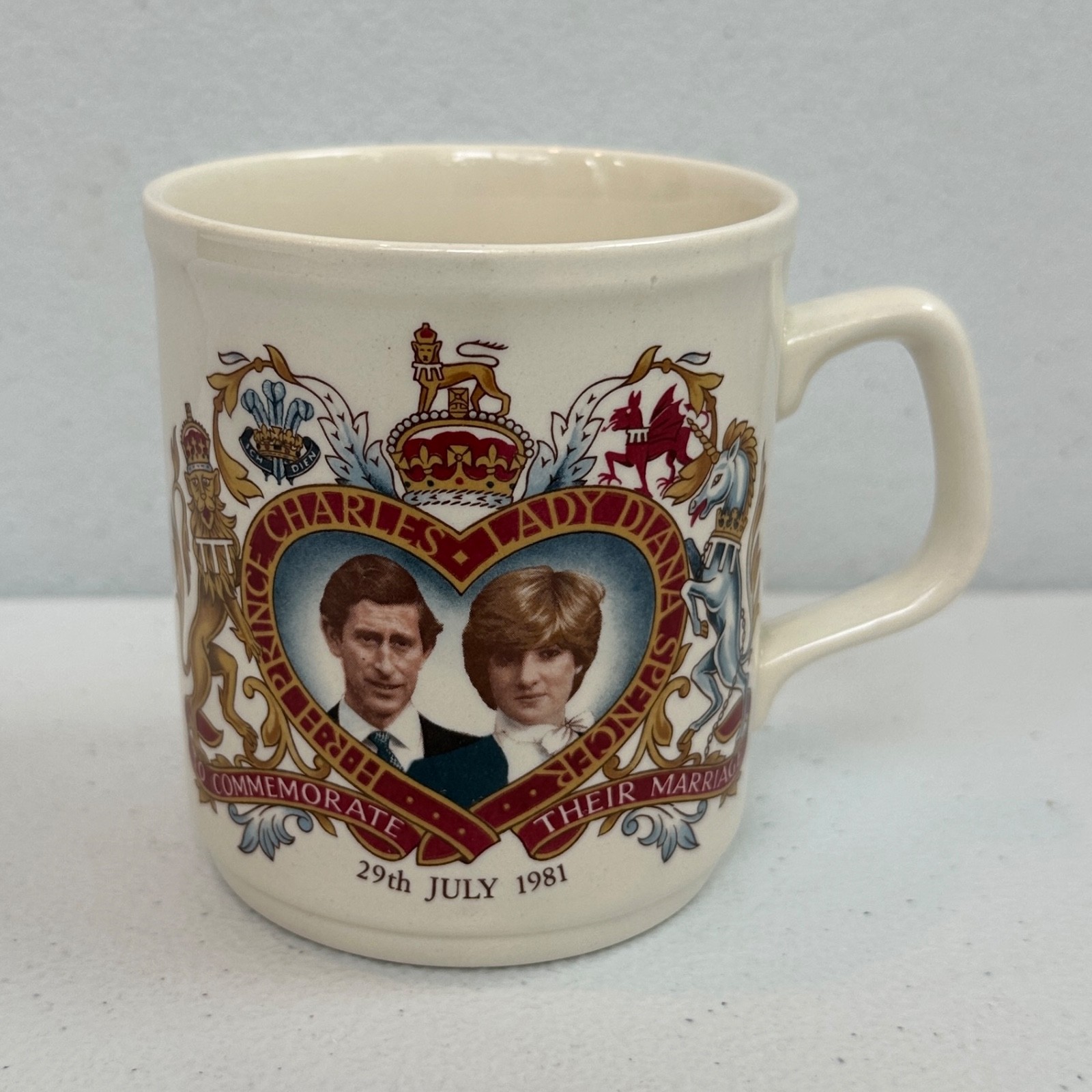Vintage 1981 Royal Wedding Commemorative Mug Prince Charles Lady Diana England