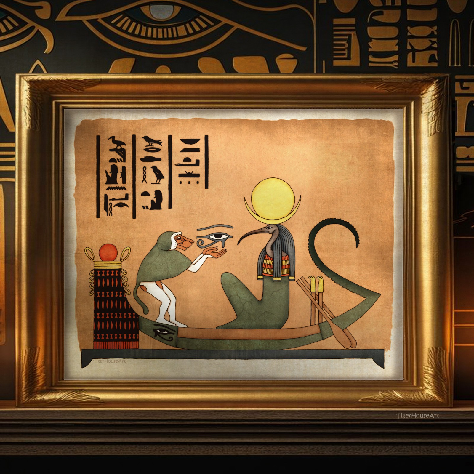 Egyptian Thoth Ancient God Of Knowledge Stretched Canvas Art Print