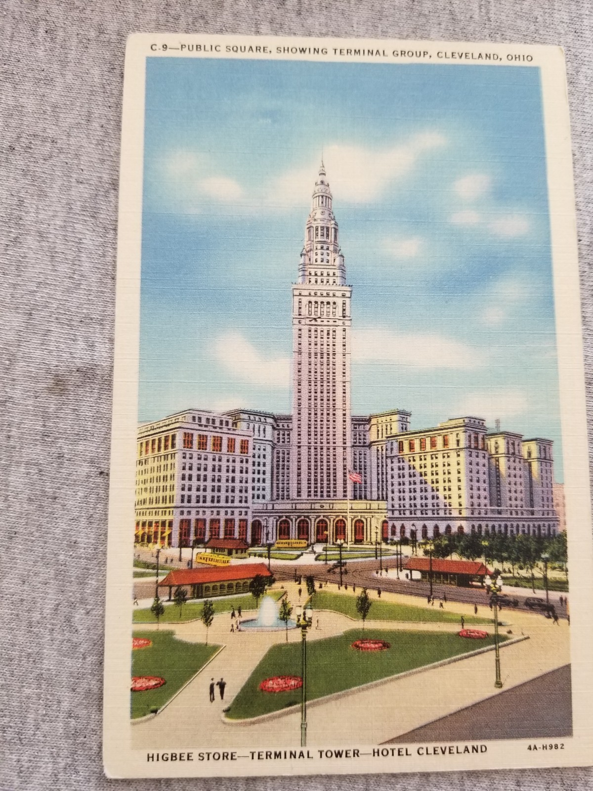 Higbee Department Store Terminal Tower Hotel Cleveland Ohio Postcard c 1934