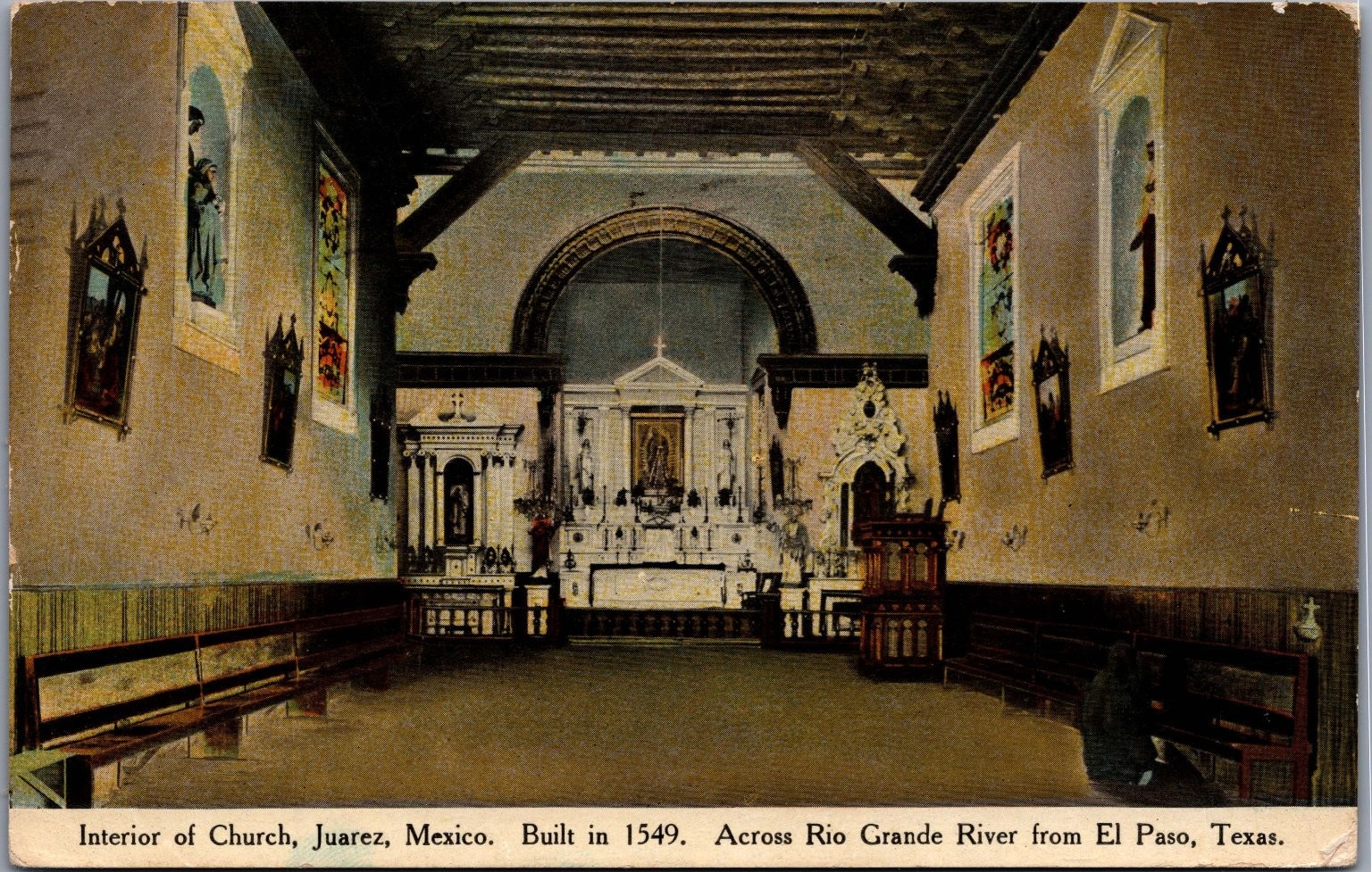 1910 Juarez Mexico Mission Church Interior El Paso Texas Postcard S. H. Kress 1910 Juarez Mexico Mission Church Interior El Paso Texas Postcard S. H. Kress