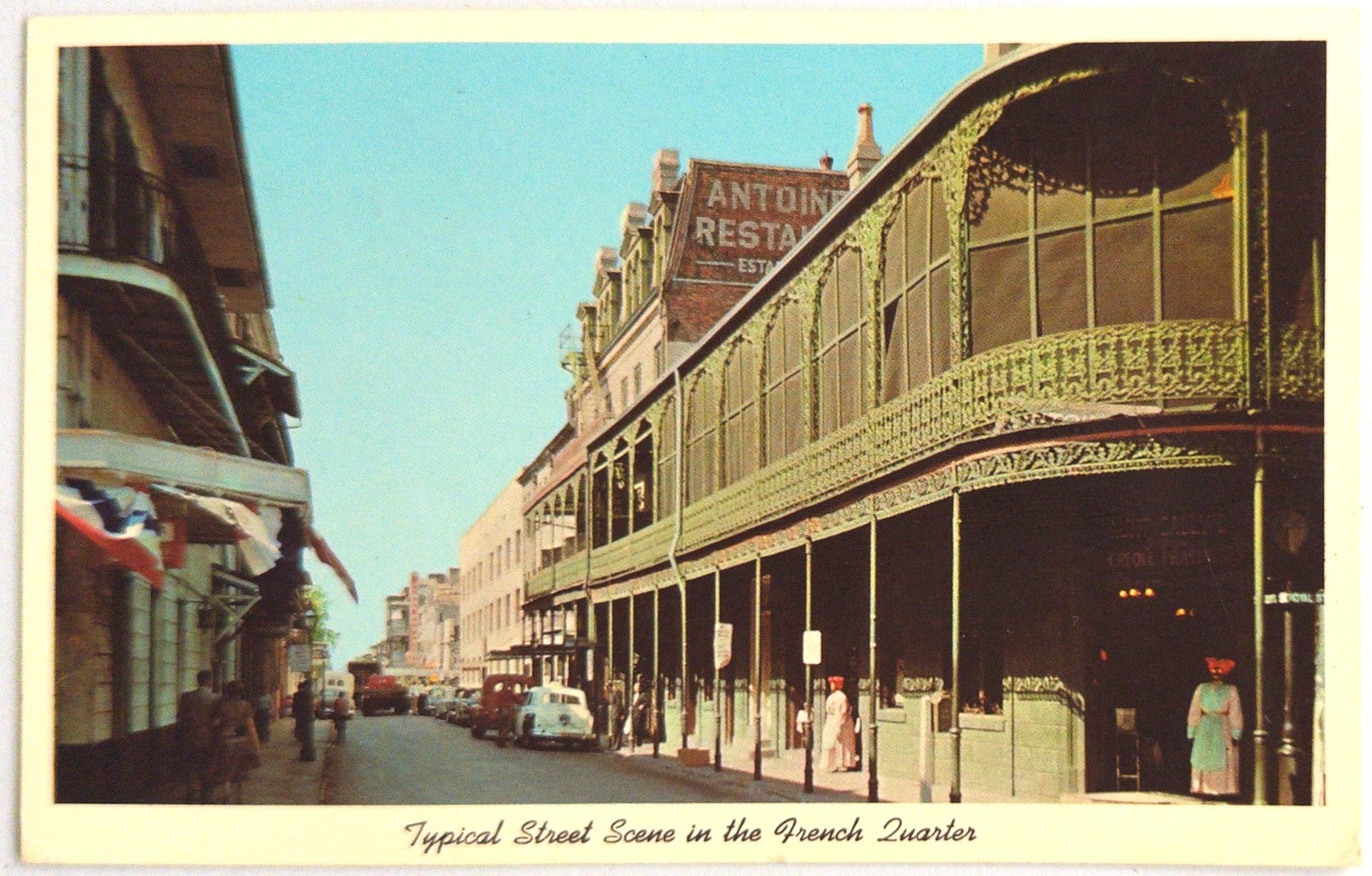 New Orleans, LA - Louisiana Vintage French Quarter Street Scene Postcard 1960s