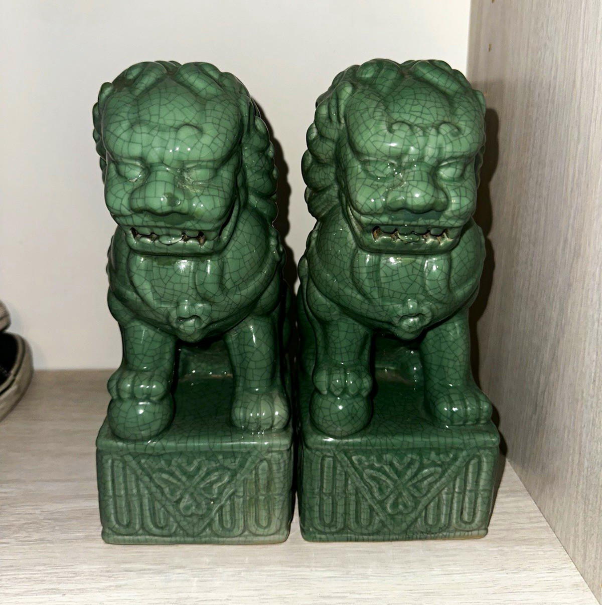 Vintage antique chinese guardian foo dogs