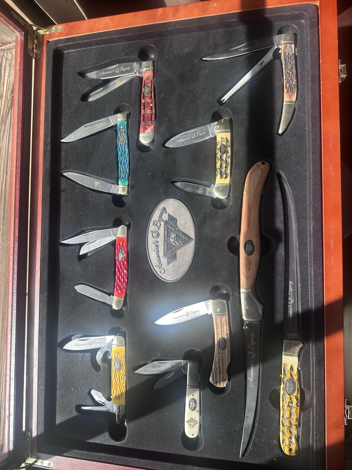 North American Cutlery LTD America\'s Legacy Pocketknife Set Wood Bone SS