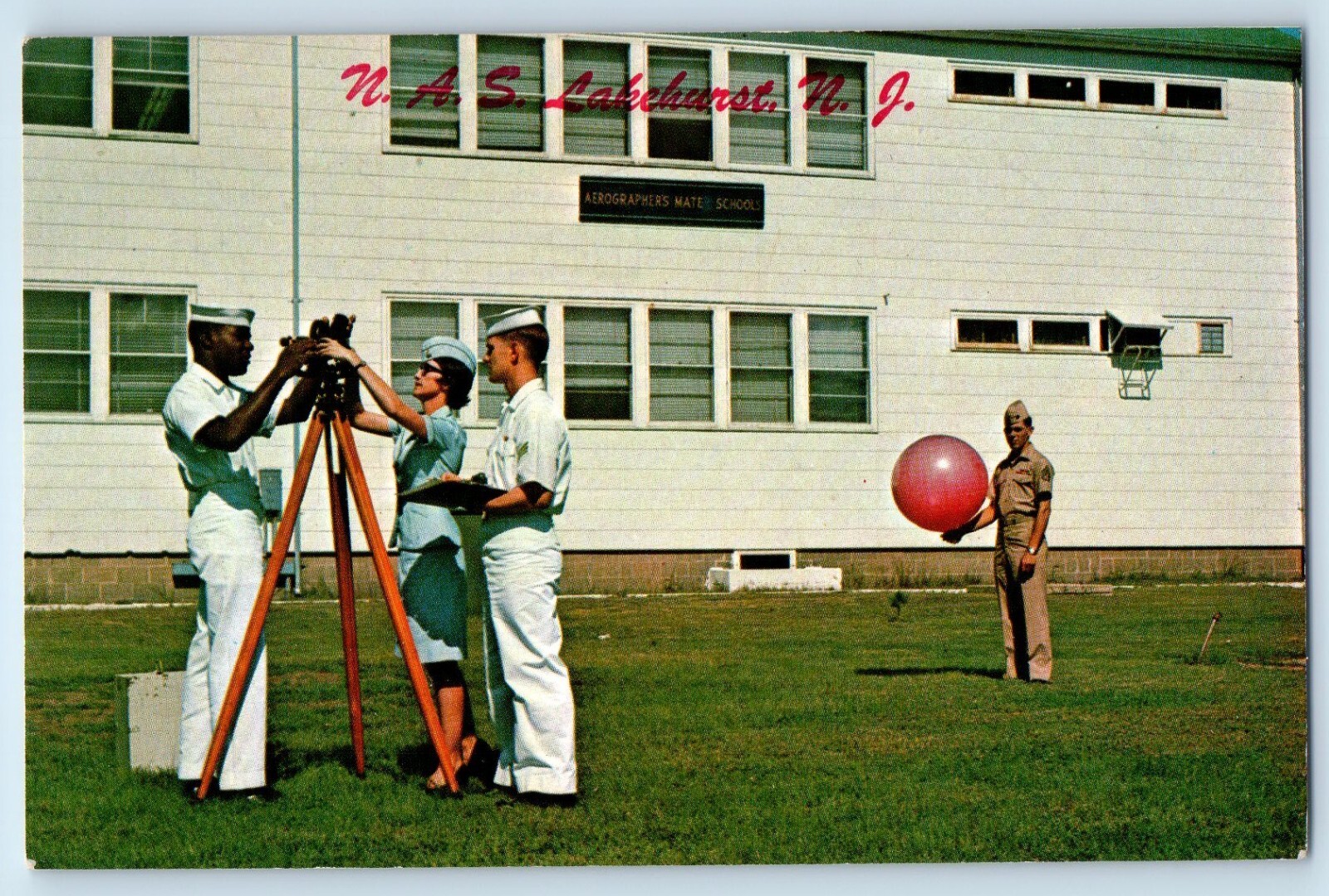 c1960 Lakehurst New Jersey NJ Postcard Aerology Students Pibol AG School NATTC