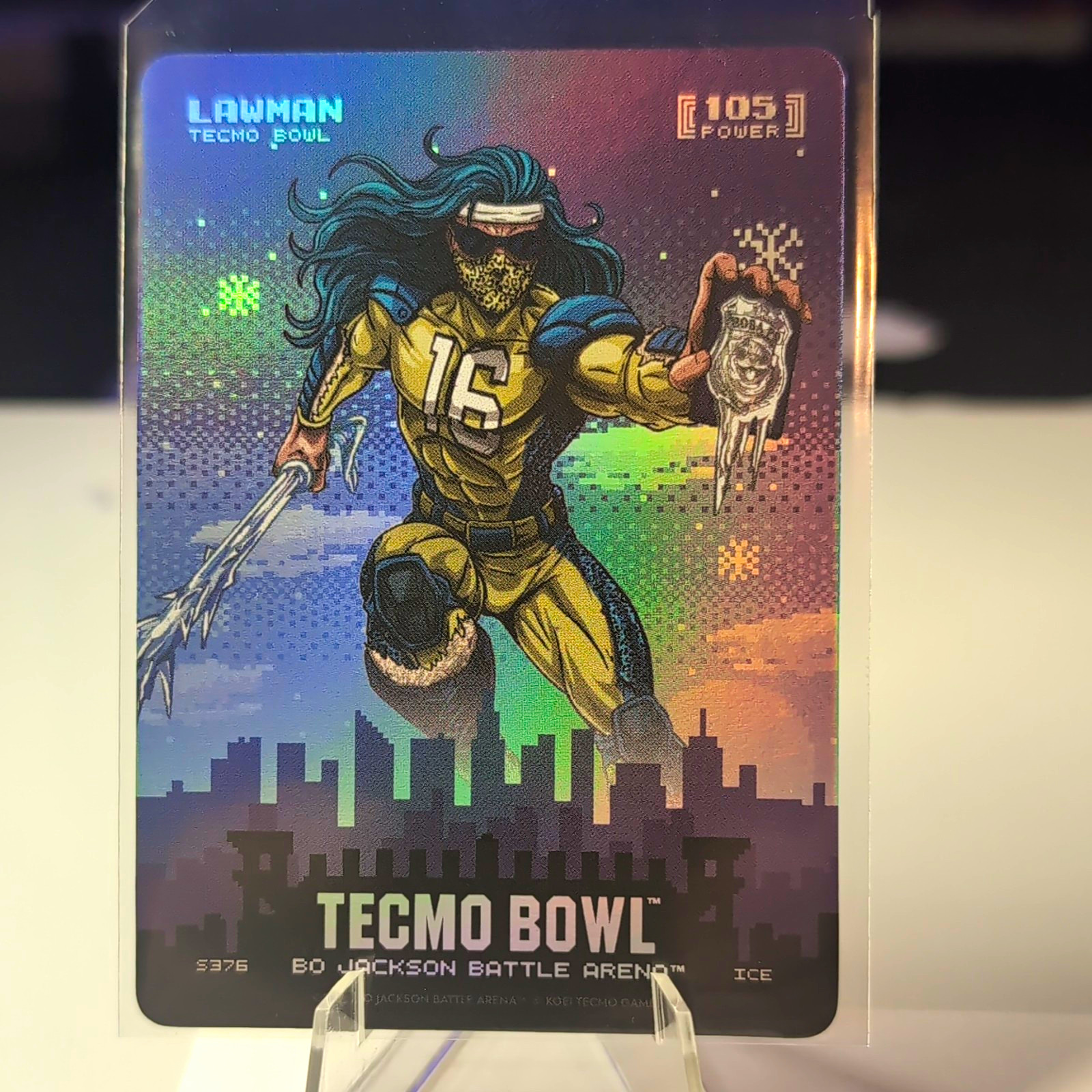 2026 Bo Jackson Battle Arena Tecmo Bowl 1st Edition Lawman #S376 ICE Hologram