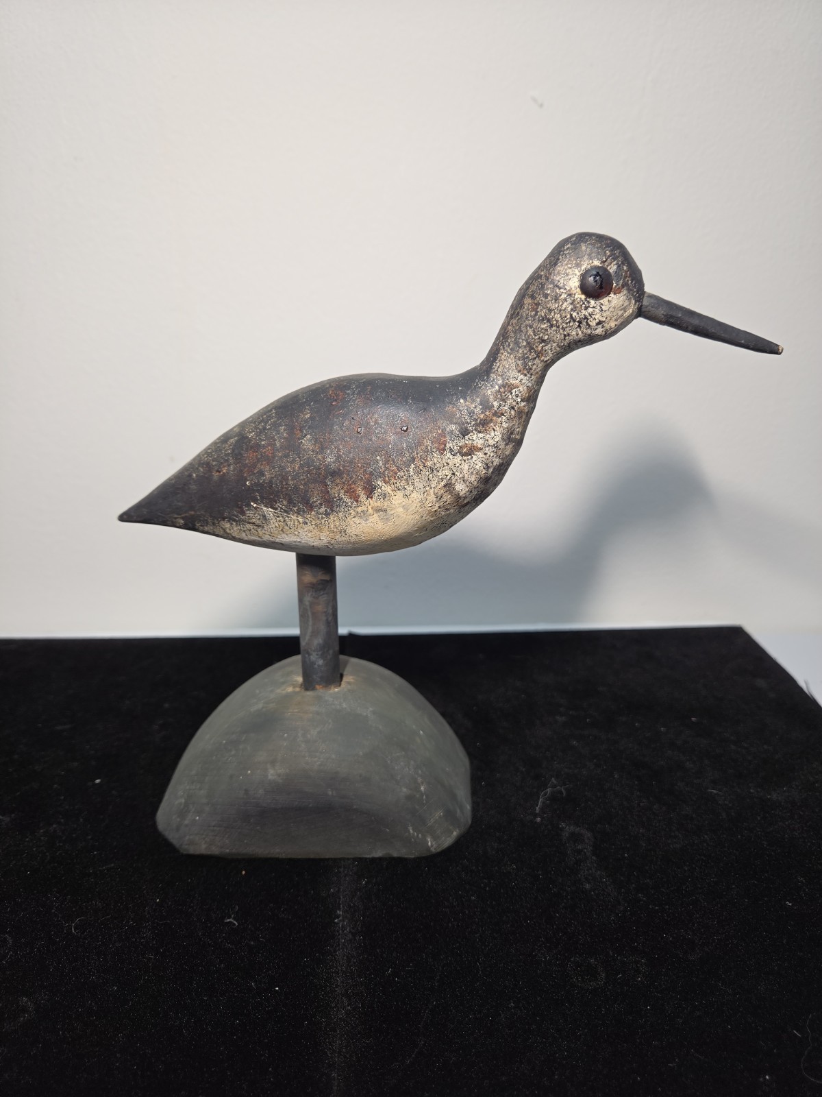 Signed J. Felton Solitary Sandpiper Hand Carved Wood Bird Cape Cod Folk Art Signed J. Felton Solitary Sandpiper Hand Carved Wood Bird Cape Cod Folk Art