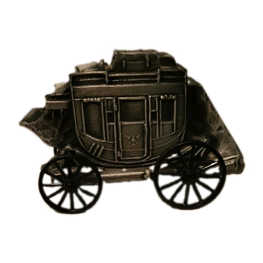 Vintage Metal Silver Stage Coach Coin Bank State Bank Of Southern Utah Halloween