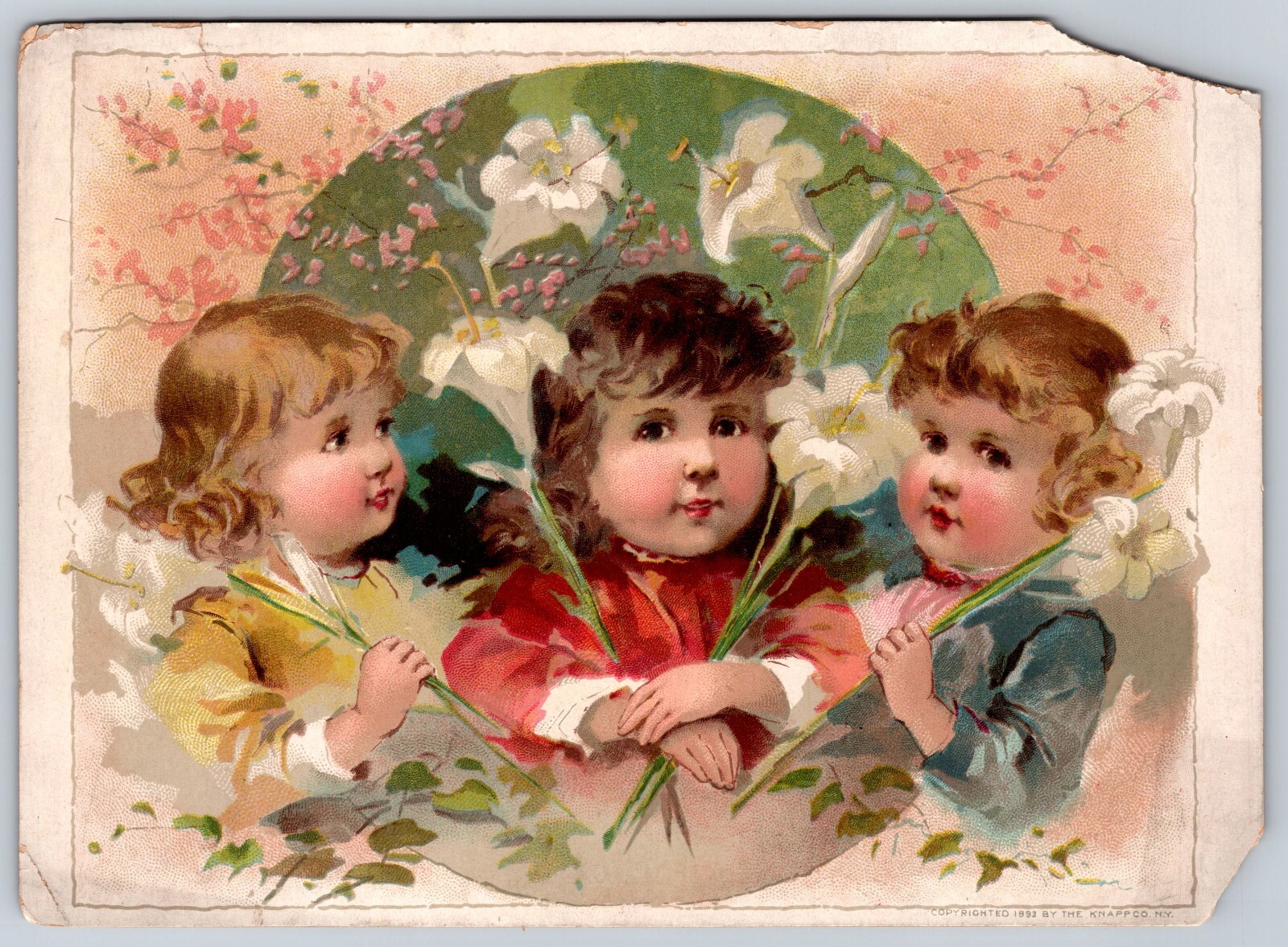 1880s-90s Easter Lion Coffee Woolson Spice Co. Children Lilies Angel 1880s-90s Easter Lion Coffee Woolson Spice Co. Children Lilies Angel