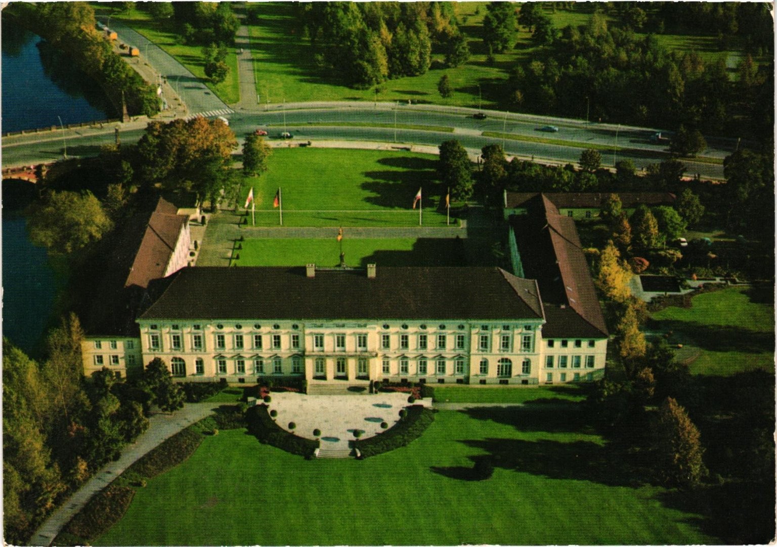 Berlin Schloß Bellevue Palace Aerial View Germany Postcard DEBOT
