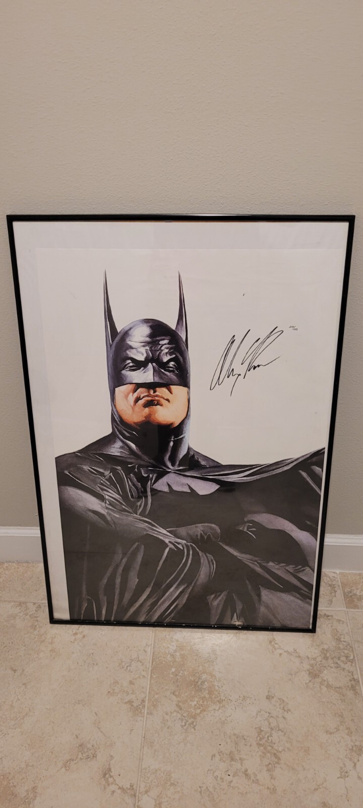 Batman Alex Ross Artwork Poster Signed By Alex Ross And Framed DC