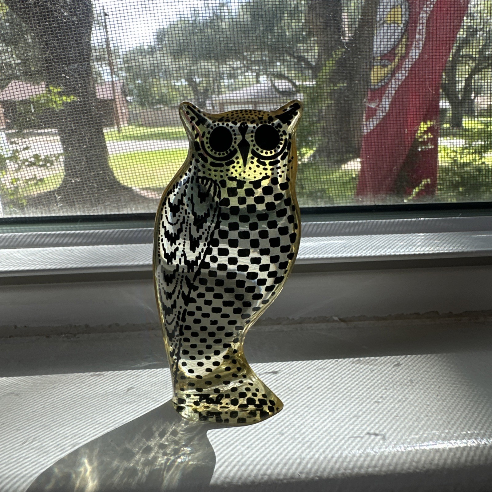 Abraham Palatnik Lucite 3 1/2 inch Owl Figurine