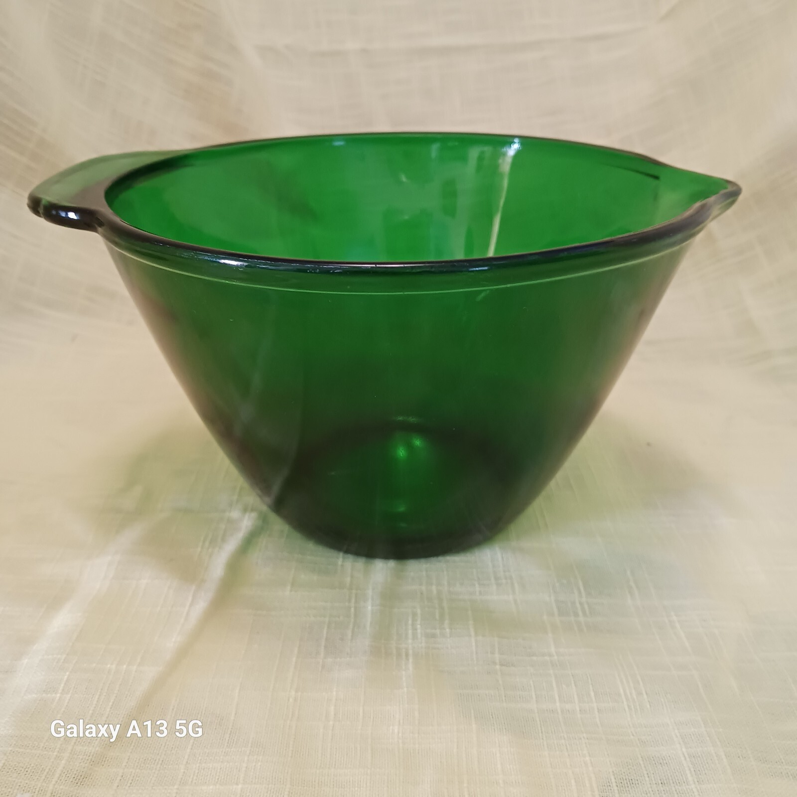 Anchor Hocking Forest Green Batter Bowl Vintage