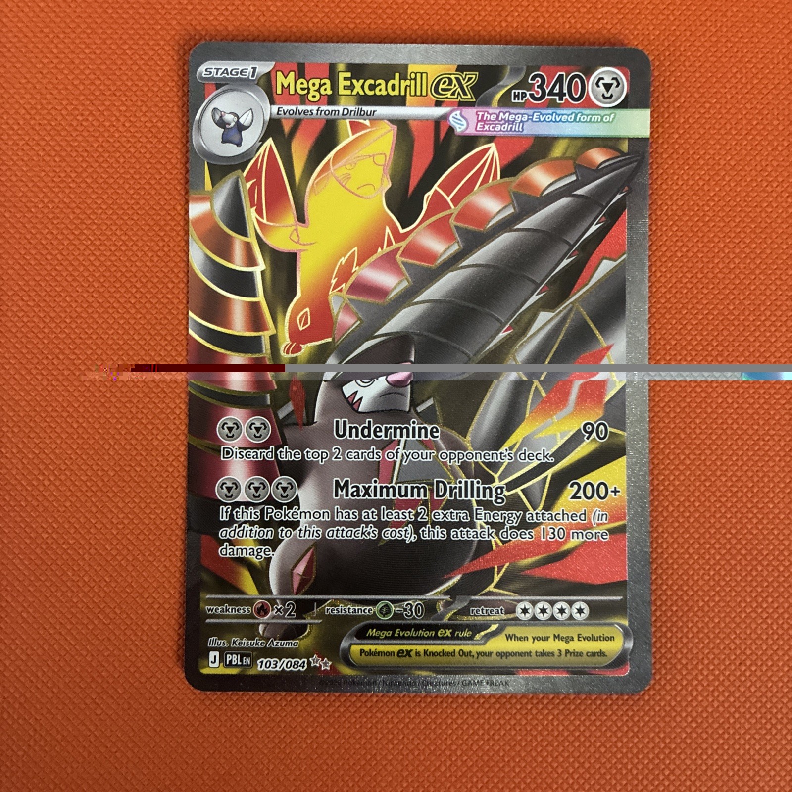 Pokémon TCG Mega Excadrill EX Holo Secret Rare Pitch Black 103/084