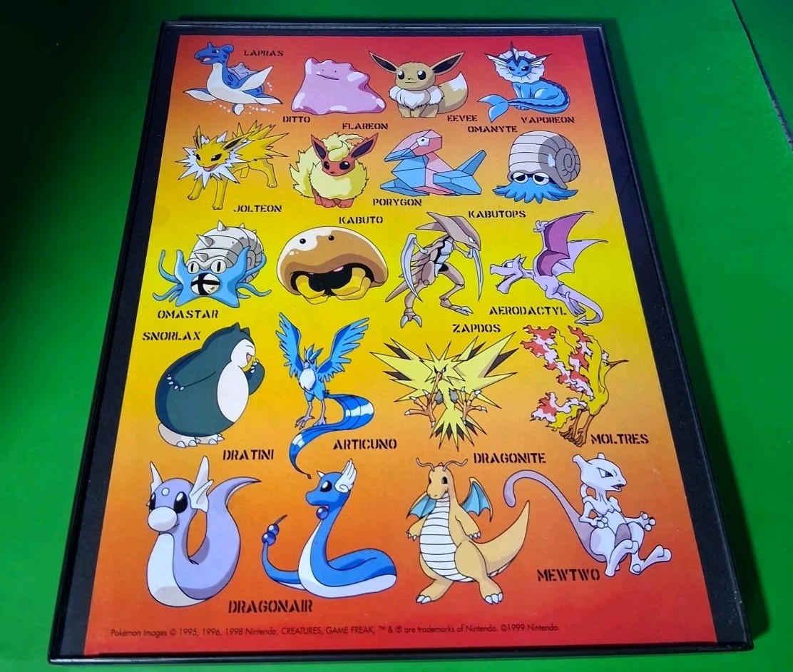 Pokémon Gen 1 Faces 2000 Print Ad Framed 8.5x11 Promo 