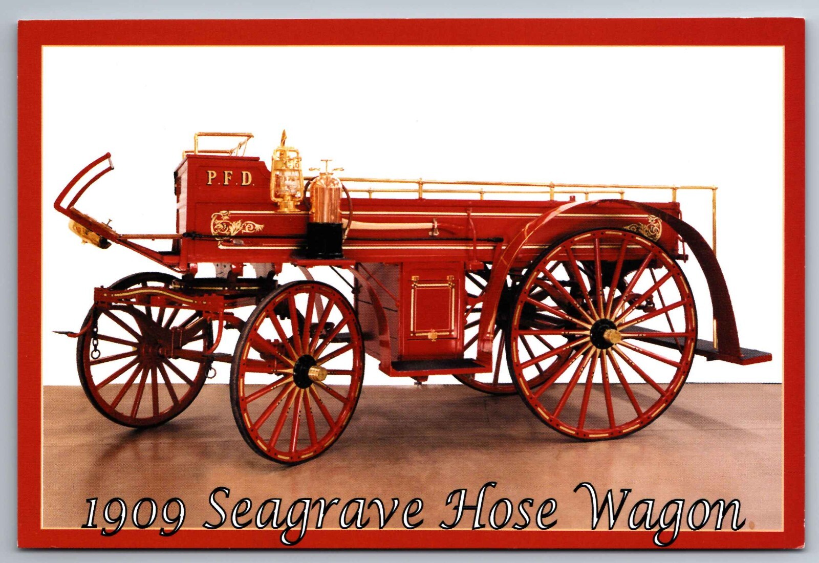 Postcard 1909 Seagrave Hose Wagon Hall of Flame Museum of Firefighting Phoenix