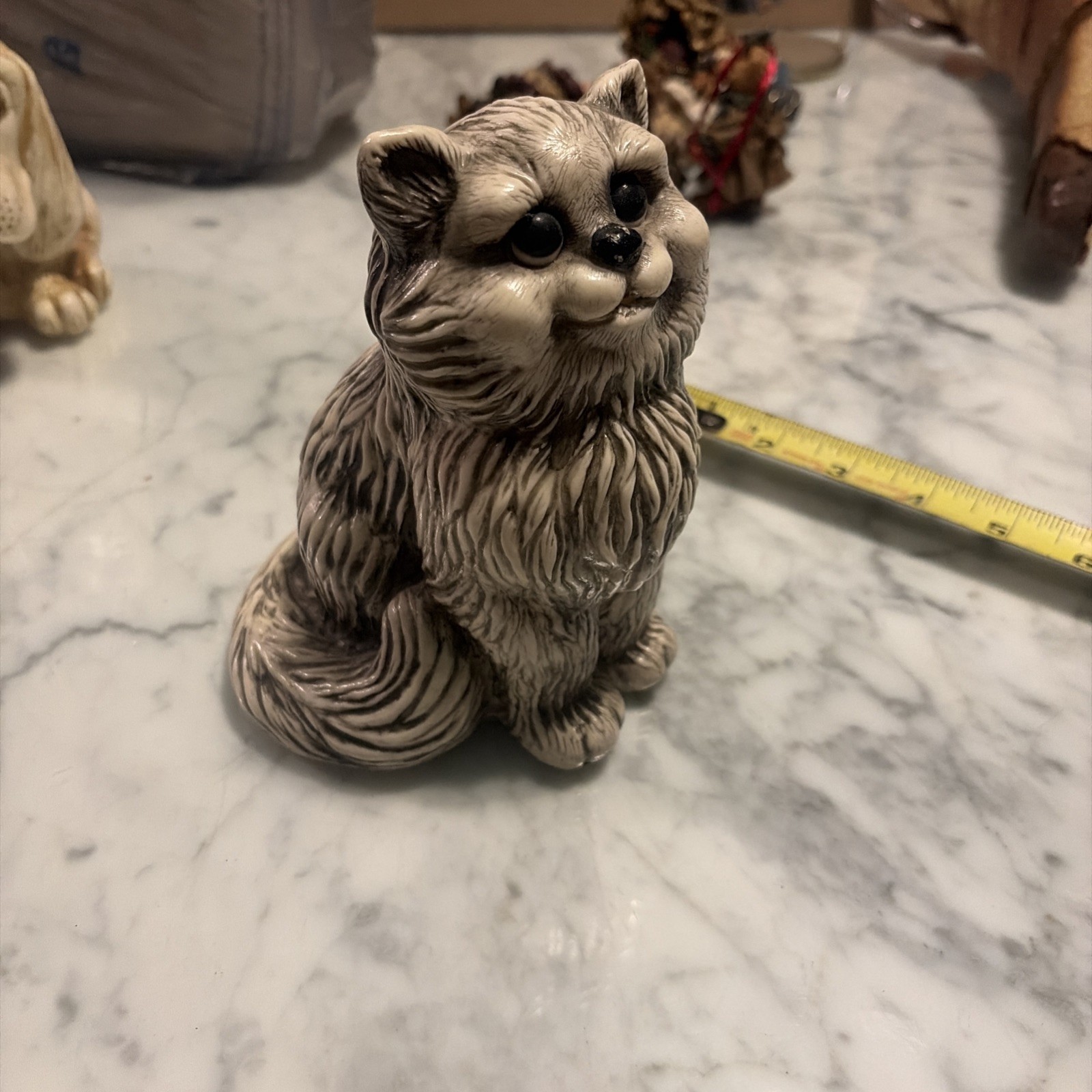 Vintage 1977 Creative Mfg Longhair Cat Coin Bank Plastic Kitten Piggy Bank 6\