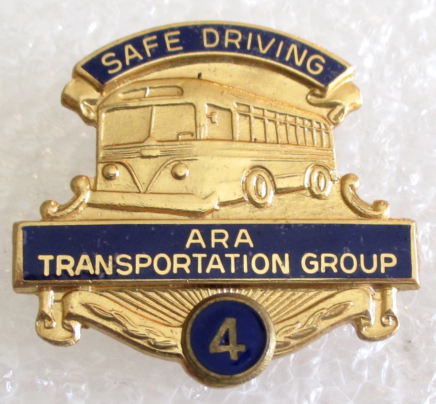 Vintage ARA Transportation Group Bus Company 4 Year Safe Driving Award Pin Vintage ARA Transportation Group Bus Company 4 Year Safe Driving Award Pin