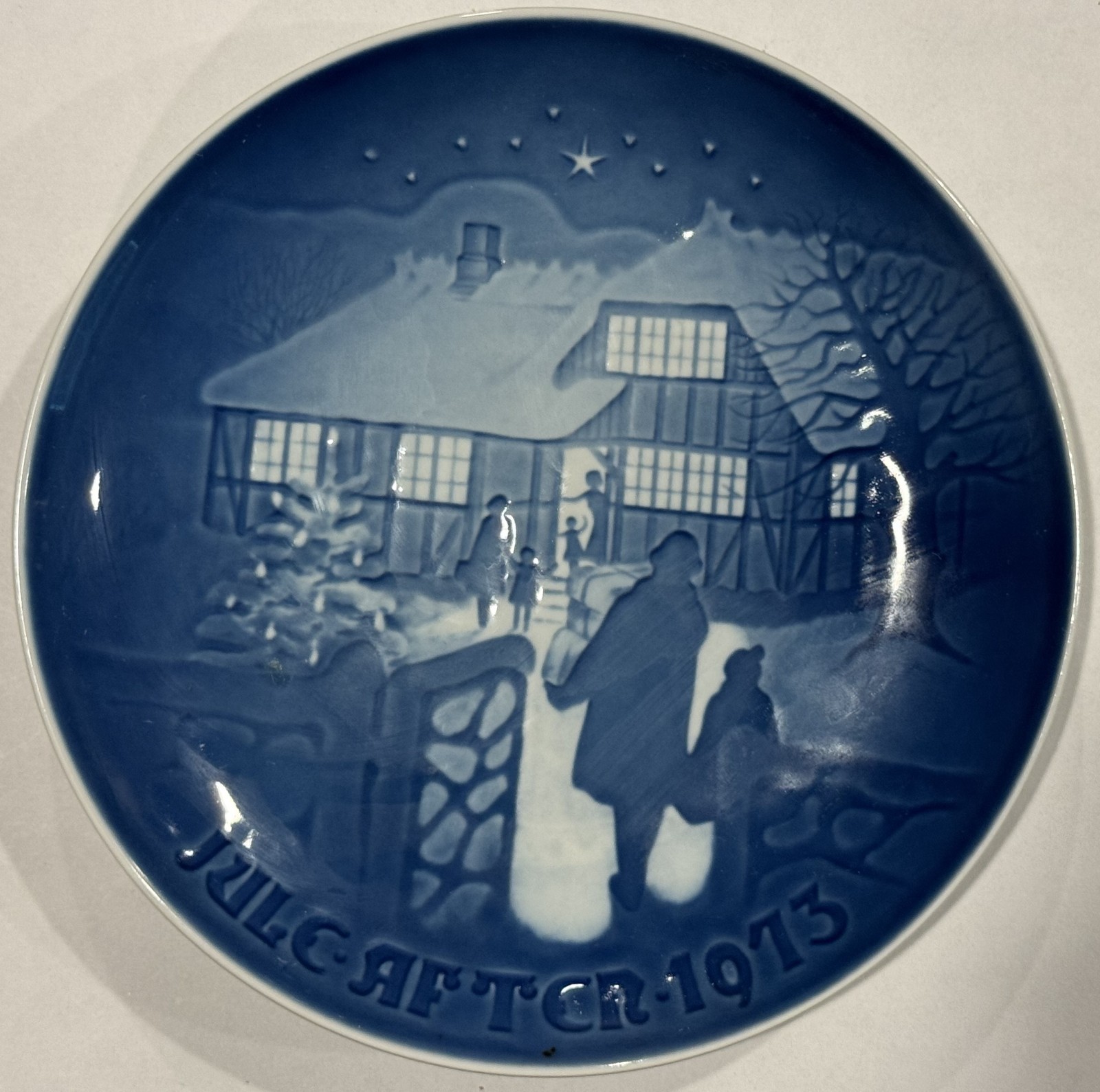 B&G Bing & Grondahl Christmas Plate 1973 Blue Porcelain Denmark B&G Bing & Grondahl Christmas Plate 1973 Blue Porcelain Denmark