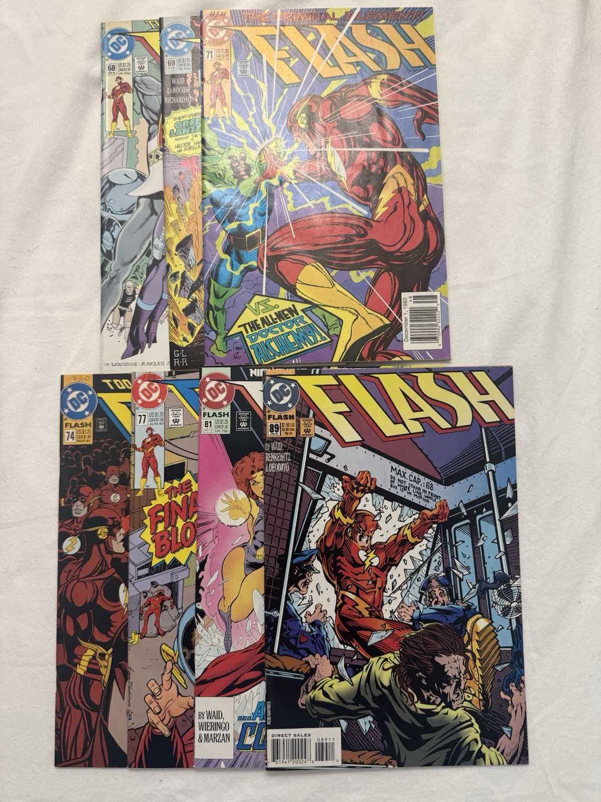 Flash DC Comics #68 69 71 74 77 81 89 Lot of 7 Vintage Comics
