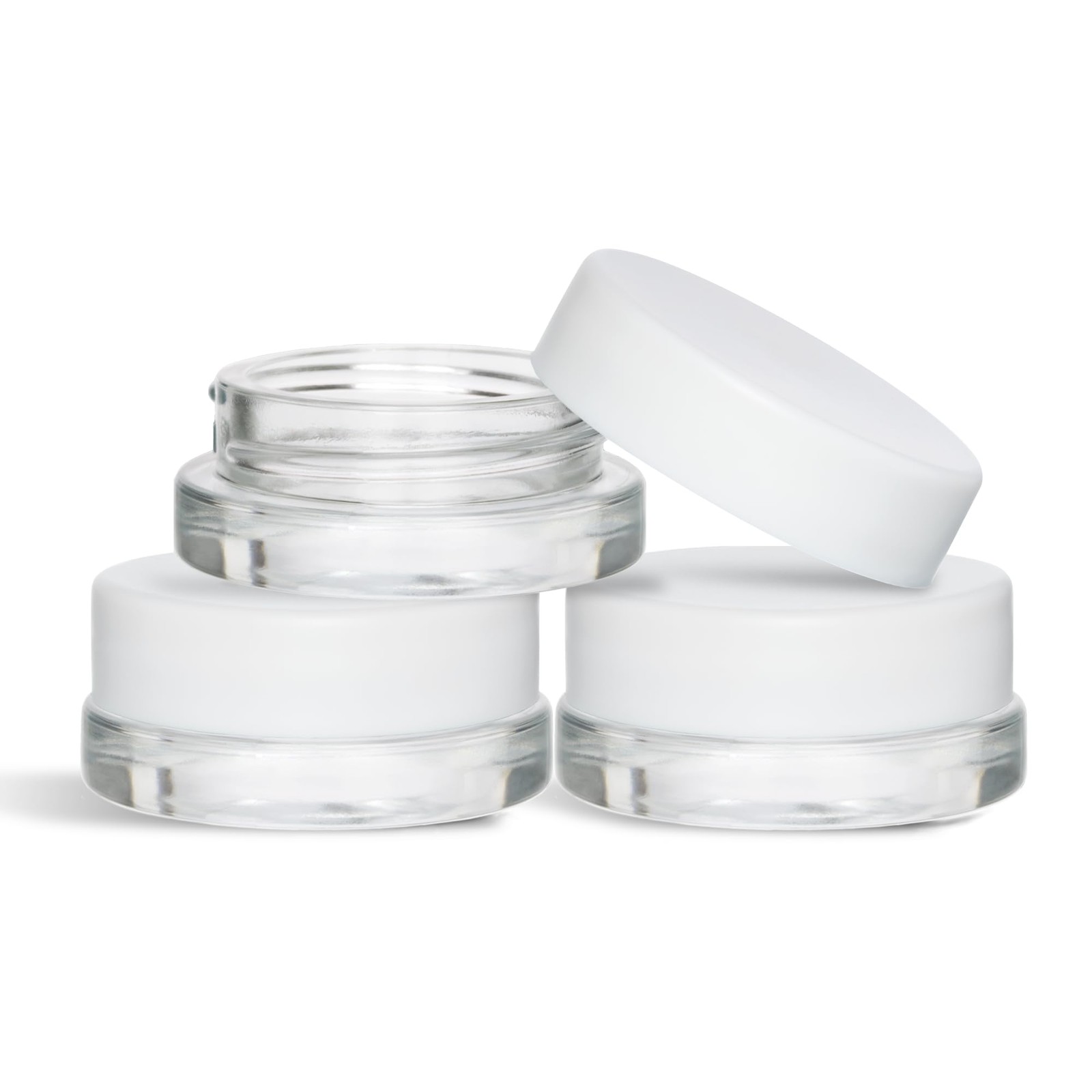 SODO LOCO SL-7ML90W 90 Pack 7ml Clear Glass Jars with White Lids
