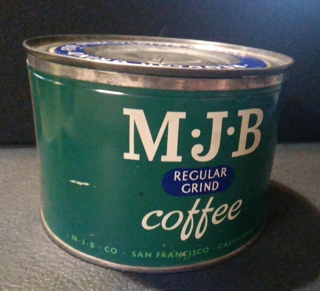 MJB Regular Grind Coffee Advertising Tin With Lid 1950’s