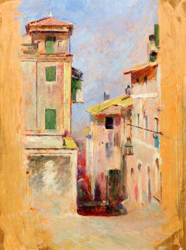 Oil painting Mediterranean-View-Theodore-Robinson-oil-painting canvas