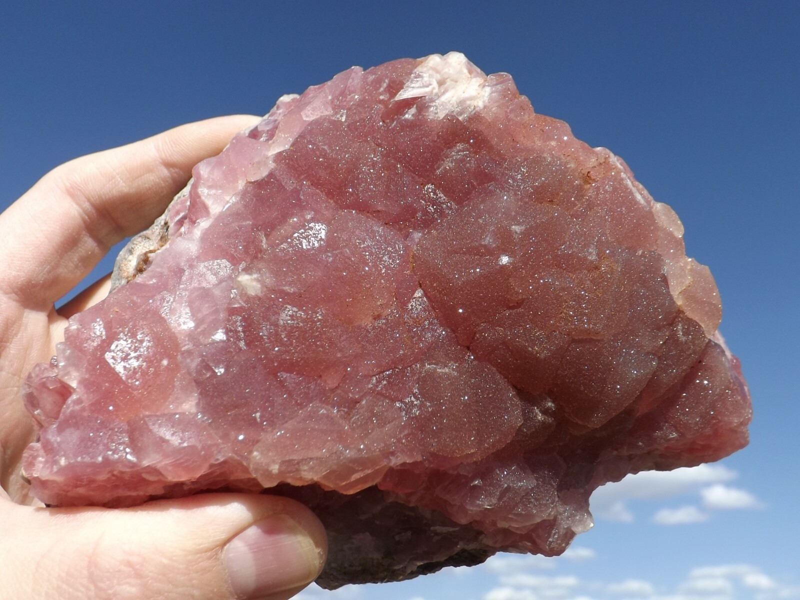 Large red / pink cobaltocalcite cobaltoan calcite specimen from Morocco M38