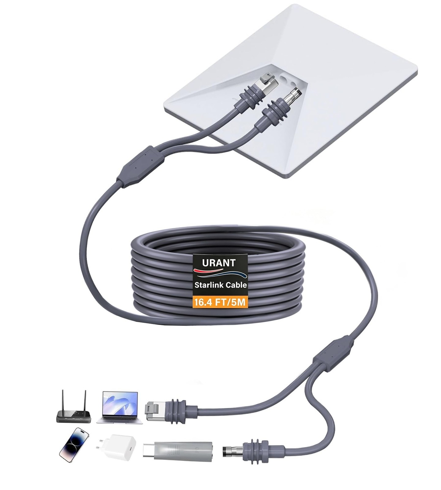 Starlink Mini Cable 16.5FT,2-in-1 Cat6 Ethernet & DC Power Cord | for Starlin... Starlink Mini Cable 16.5FT,2-in-1 Cat6 Ethernet & DC Power Cord | for Starlin...