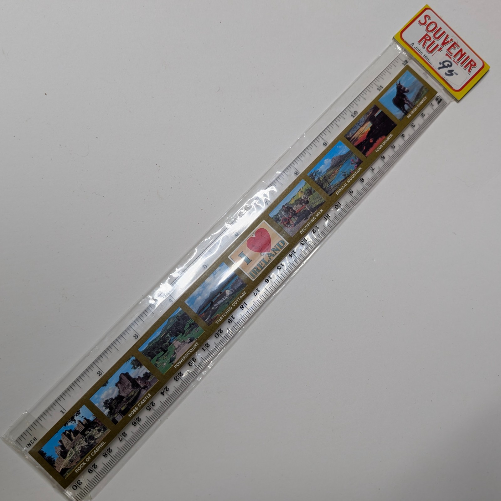 Vtg John Hinde Souvenir Ruler I Heart Ireland Rock of Cashel Ross Castle Tourist