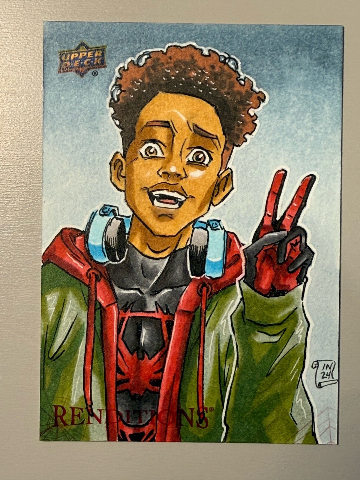 2024 UD Marvel Renditions Miles Morales 1/1 Sketch Card Brian Machelski
