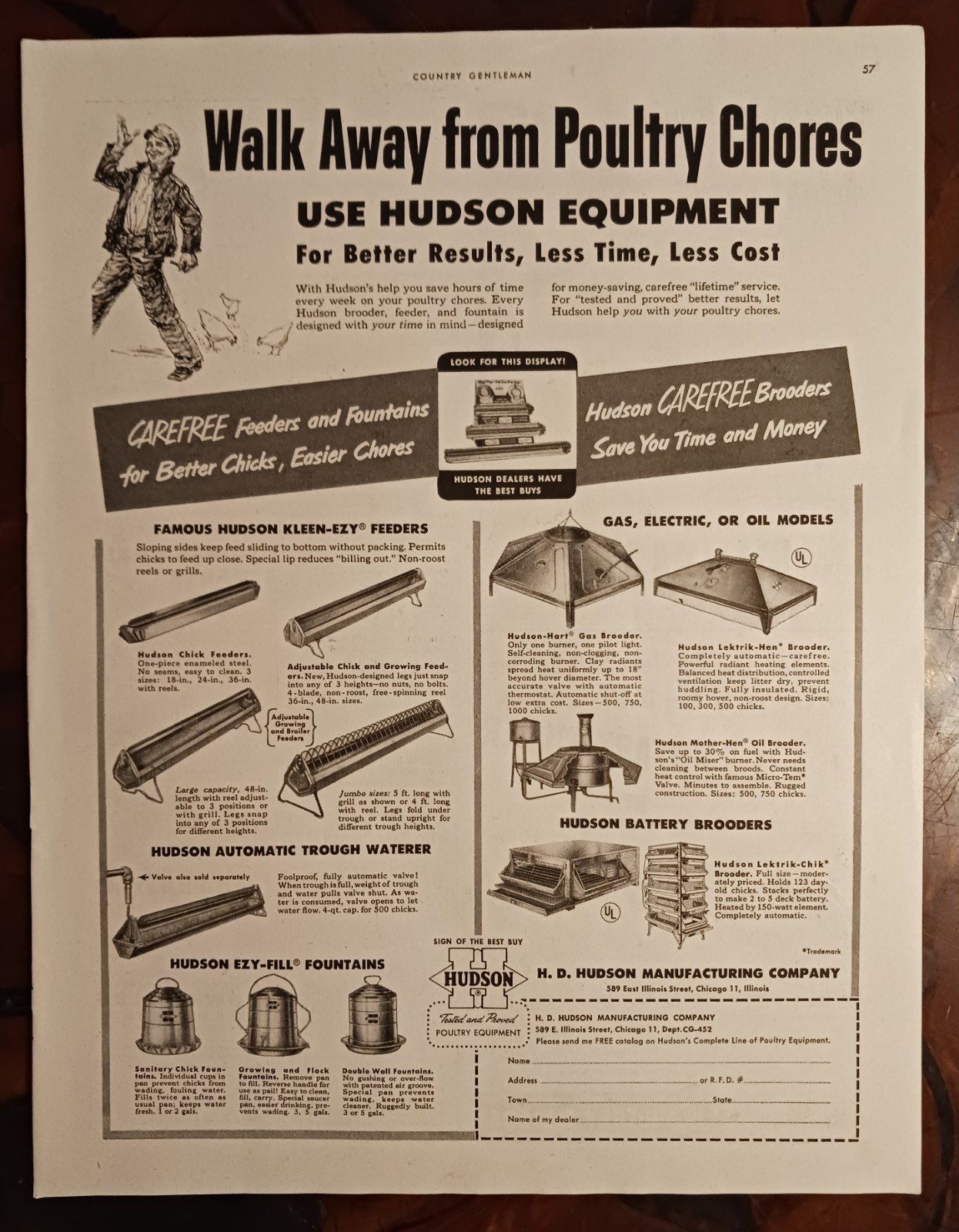 1952 H.D. Hudson Manufacturing Farm Livestock Equipment + Other Vintage Ads