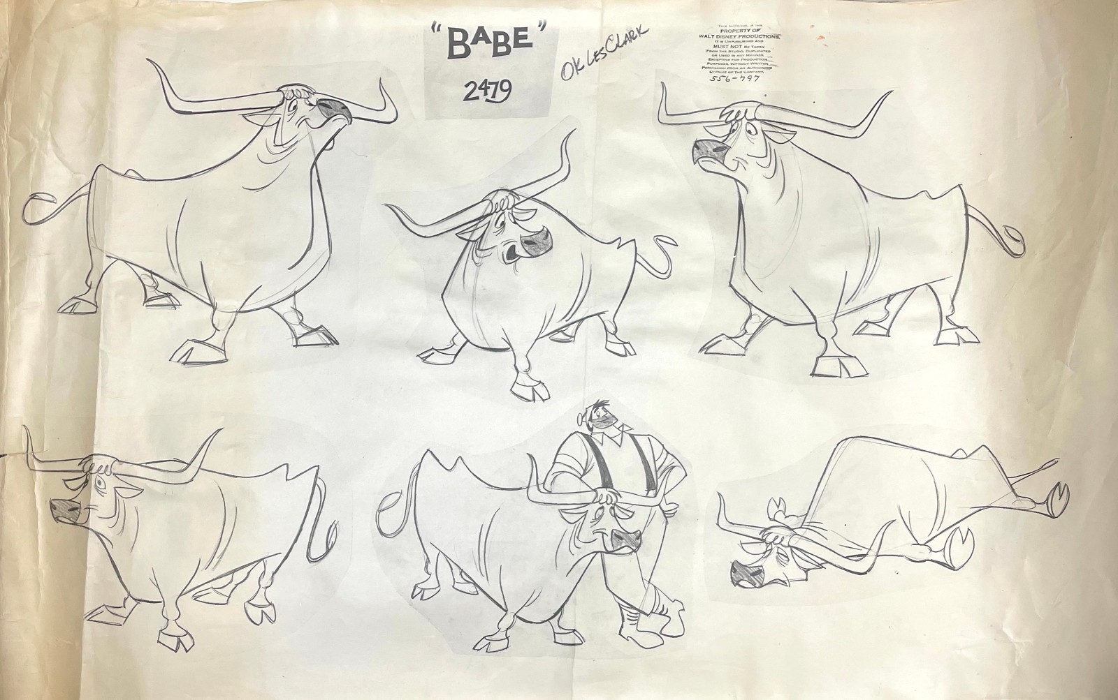 Disney:Paul Bunyan/Babe-Original Stat Oversized Model Sheet-1958