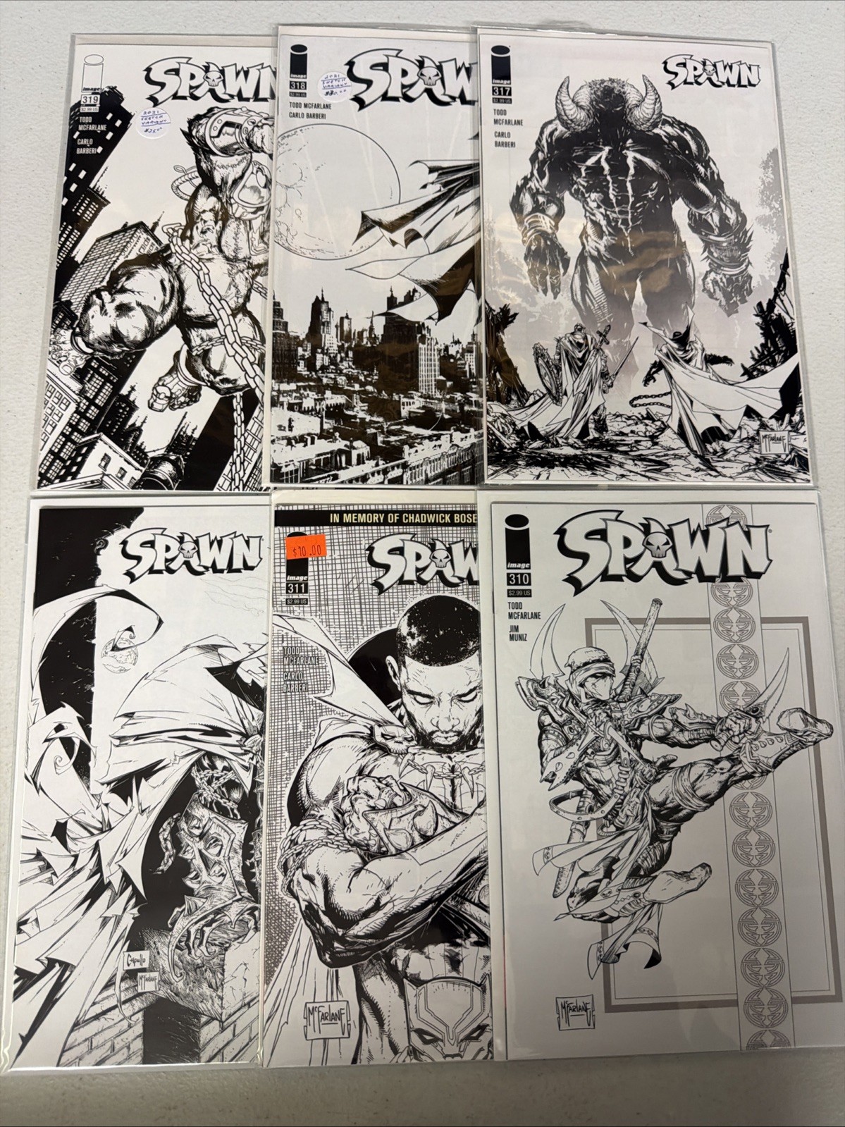 Spawn #310 311 315 317 318 319 B&W Variants Image Comics Lot Run Set VF/NM *T8