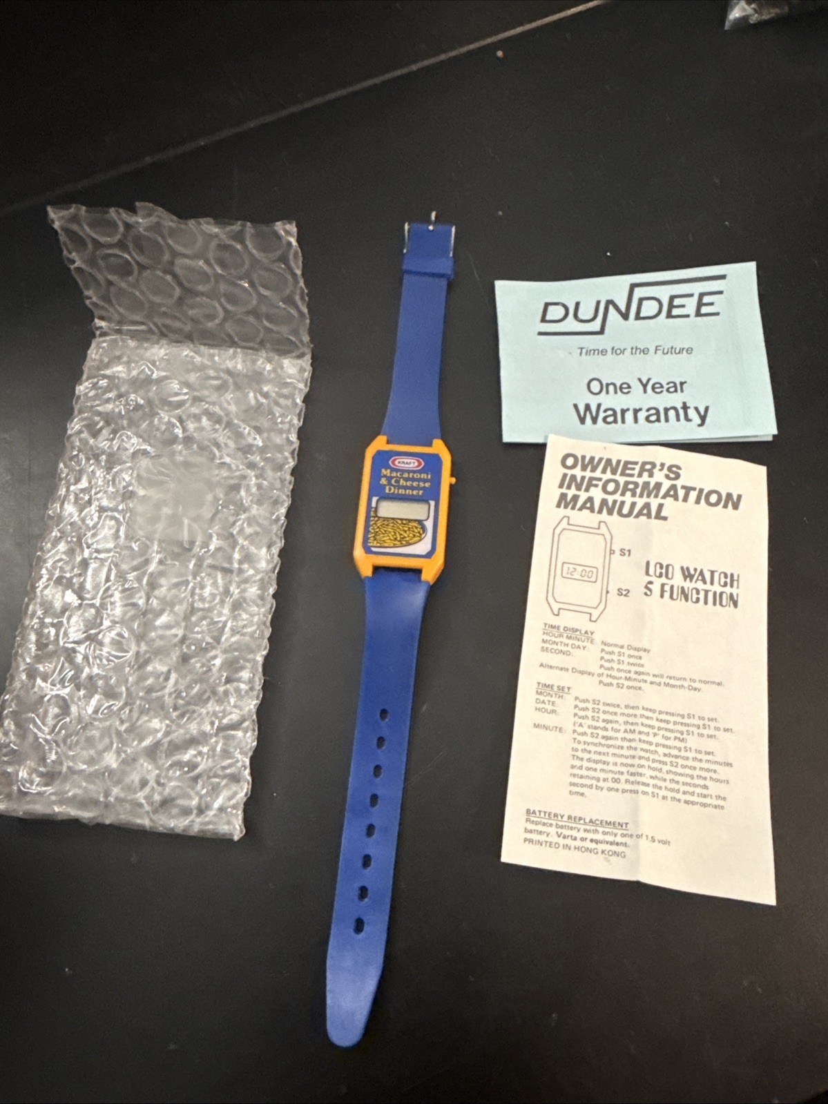 Vintage Kraft Macaroni & Cheese Dinner Digital Watch Advertising Needs Battery